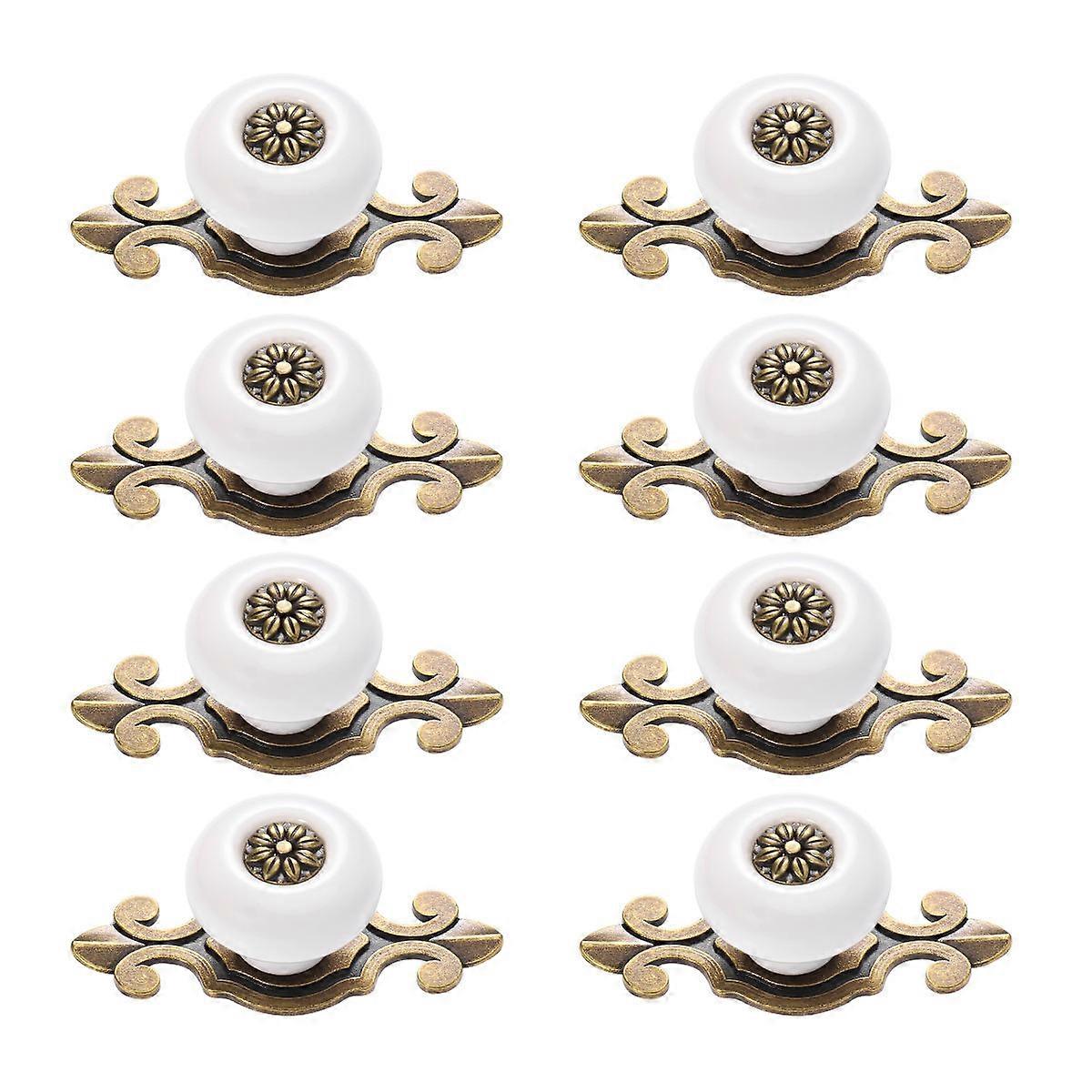 Cupboard Door Knobs Ounona 8Pack Kitchen Cabinet Handles Style Metal Pull Handle White Tanned