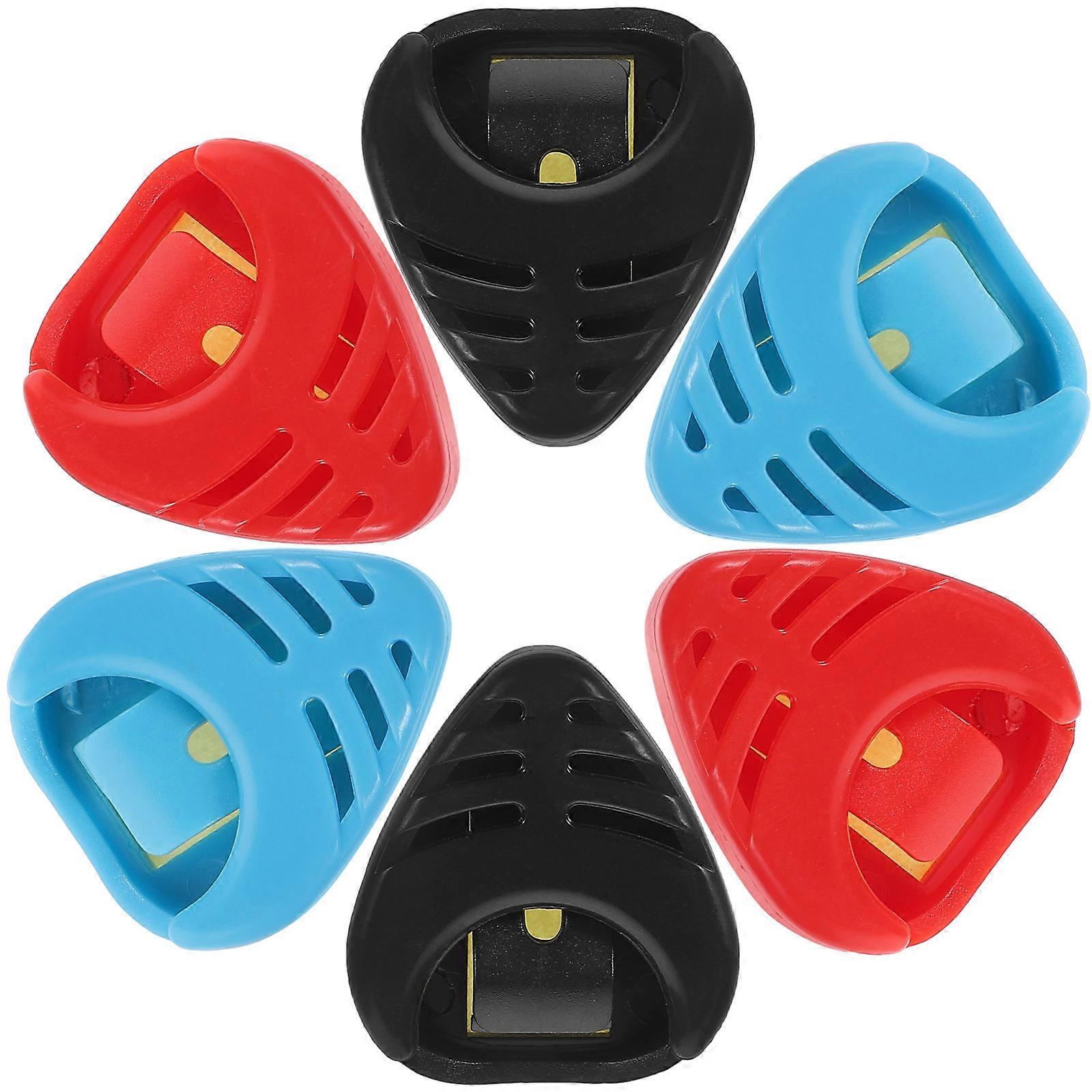 6pcs Guitar Pick Storage Box Set in Assorted Colors for Standard Pick Size Plastic Mini Lightweight