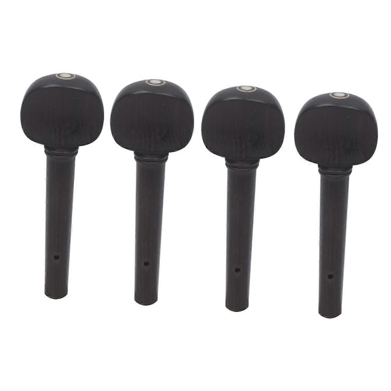 Violin Tuning Pegs Set of 4, Black Bamboo, 5.5x2x0.6 cm, Fine Tuning Pegs for Violin and Oud