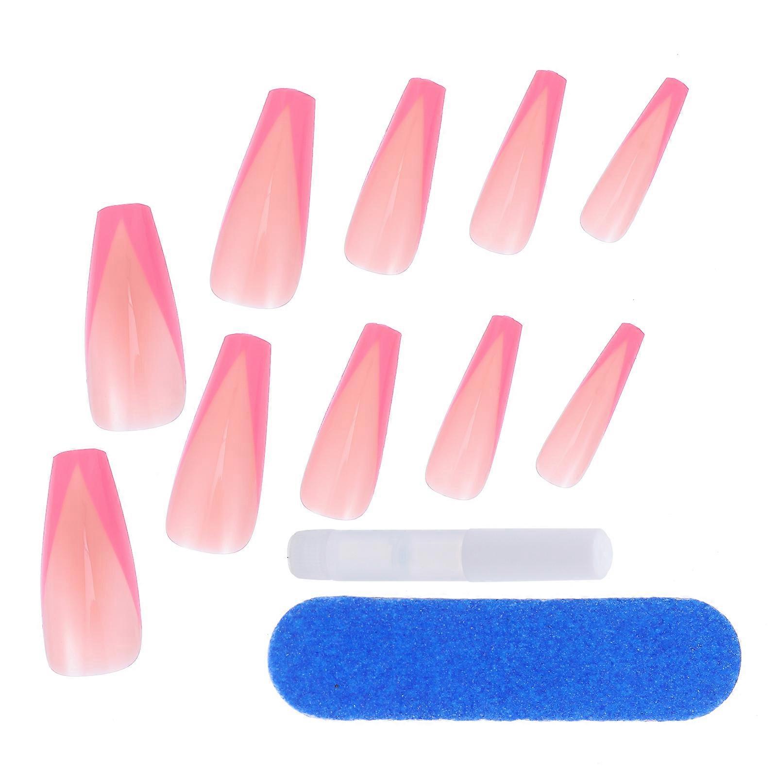2 Sets of 48PCS Assorted Color Fake Nail Stickers with ABS Material for Decoration and Easy DIY