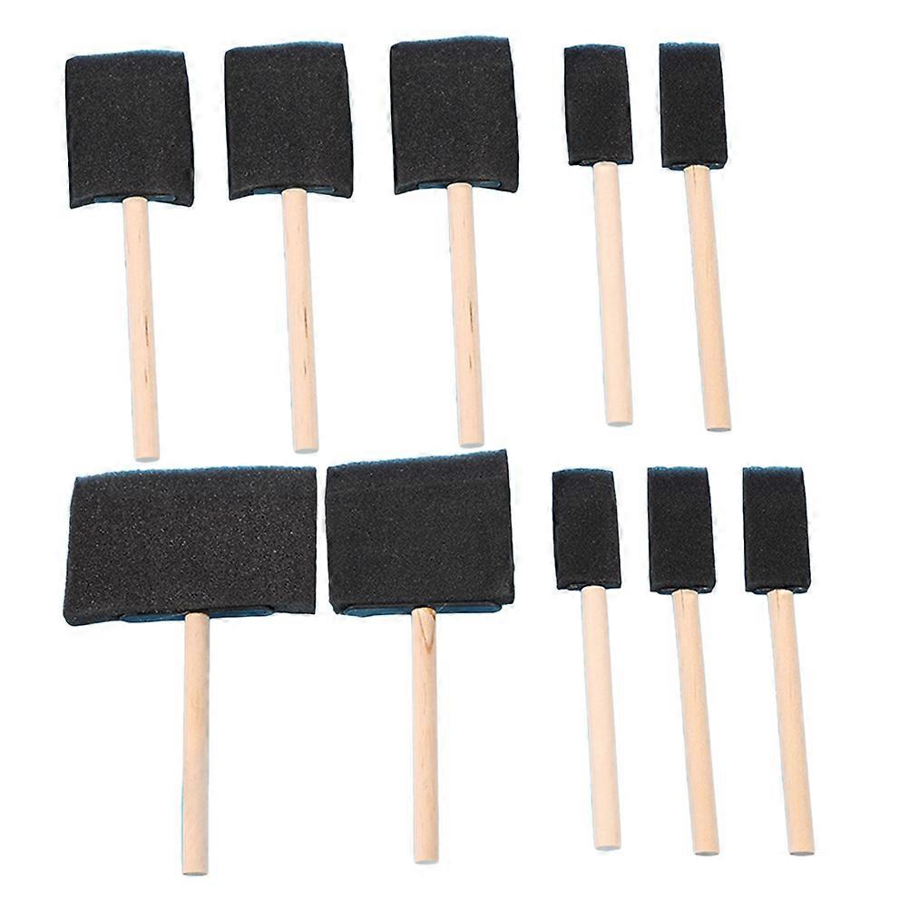 Sponge Paint Brushes with Wood Handle for Acrylics Stains Varnishes Crafts Assorted Colors 5x1 inch