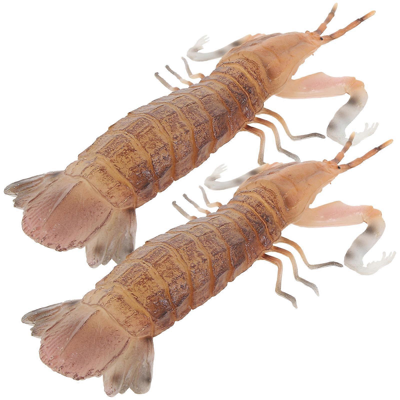Realistic Shrimp Shape Decoration For Marine Decor PVC Material 2Pack