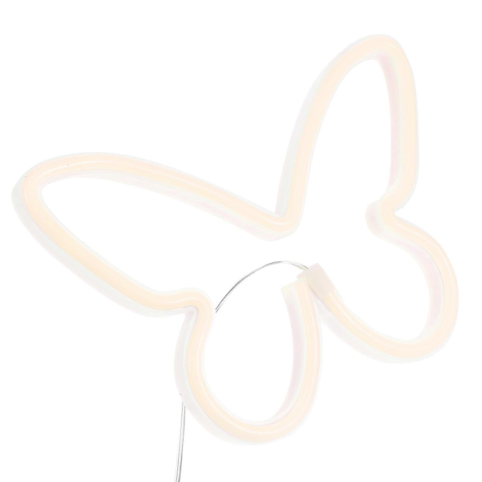 Butterflies Neon Lamp LED Night Light for Bedroom Decor PVC White Safe and Durable 3 AA Batteries or USB Charging