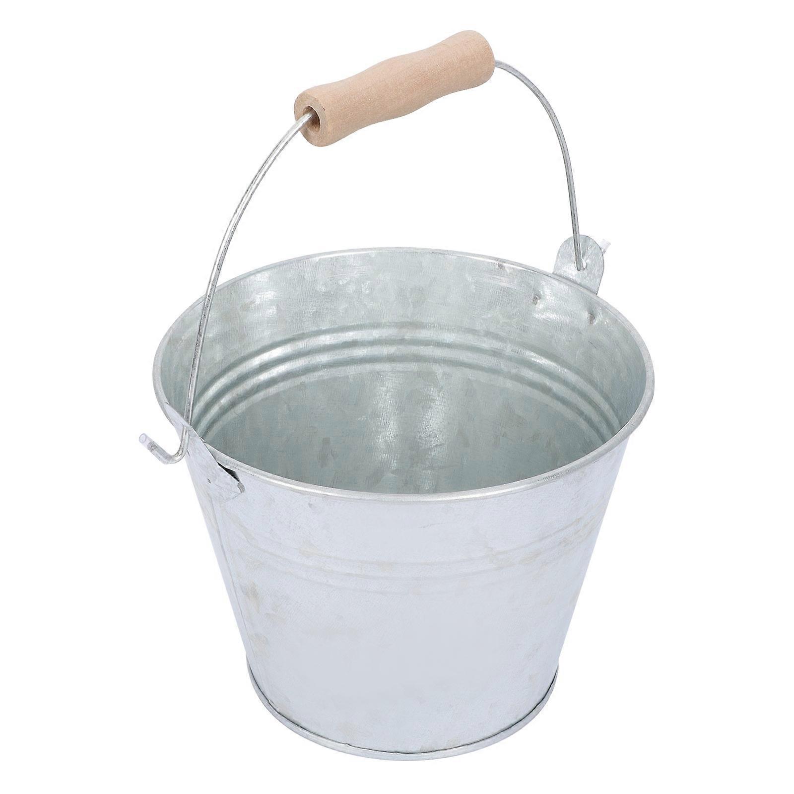 2Pcs Iron Flower Bucket Balcony Planter Rustic Flower Storage Holder