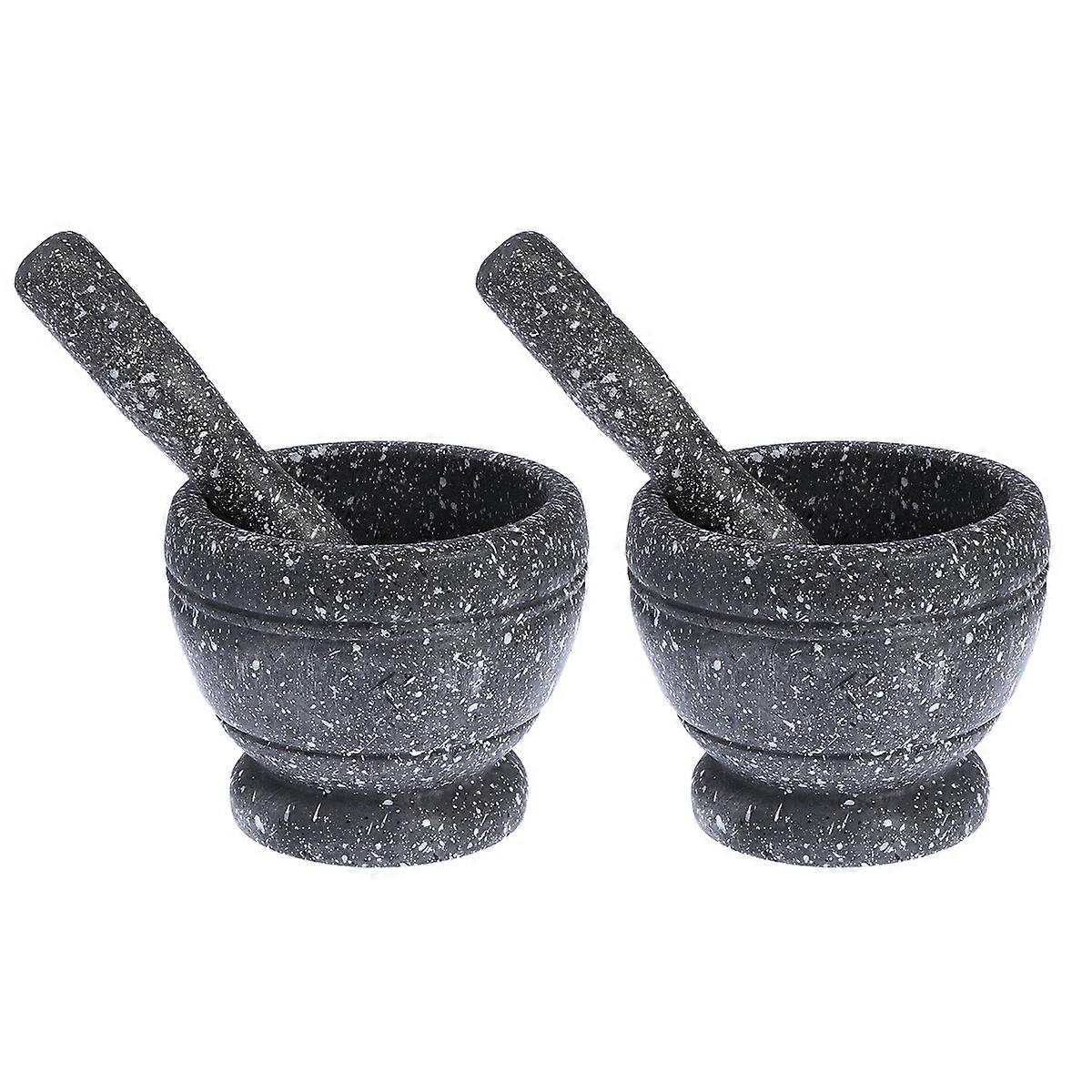 Garlic Pounder for Kitchen Use Made of Natural Resin Grey Color Easy to Clean and 2 Set