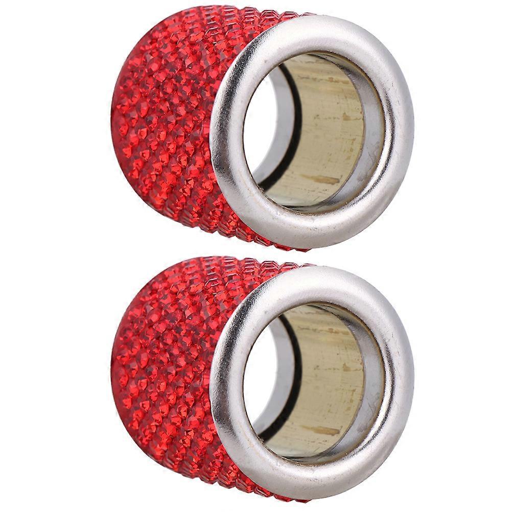 2Pcs Shiny Car Headrest Decor Rings For Women Circular Elegant Decoration Accessories Designed For Car Interior Enhancement
