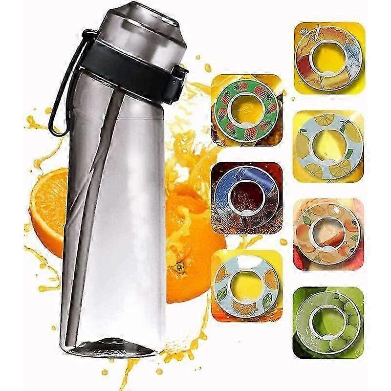 650ml Leak-Proof Flask Bottle with Flavor Infuser - Starter Kit Including 7 Air Capsules - Perfect for Gym, Running & Outdoors - Black