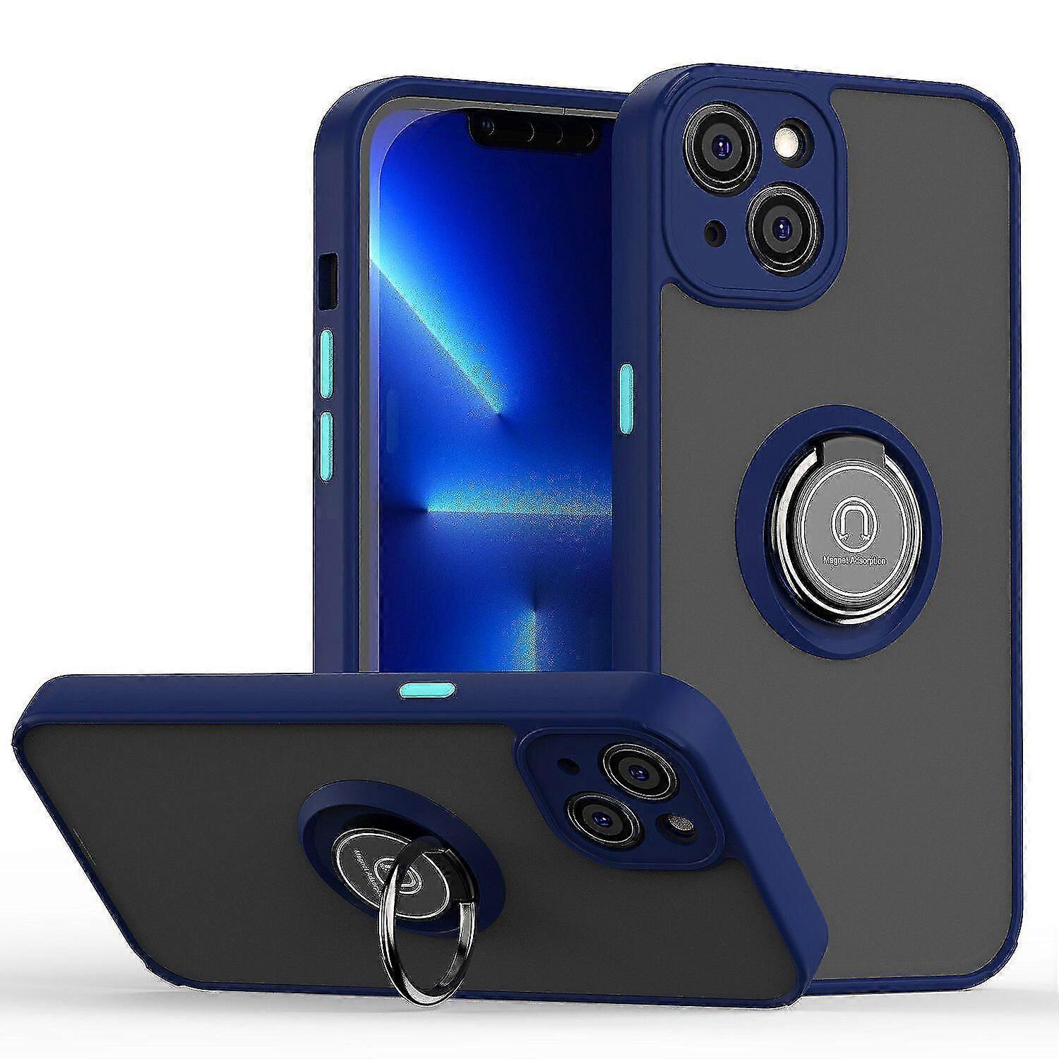 Magnetic Finger With Ring Holder Stand Cover Case for