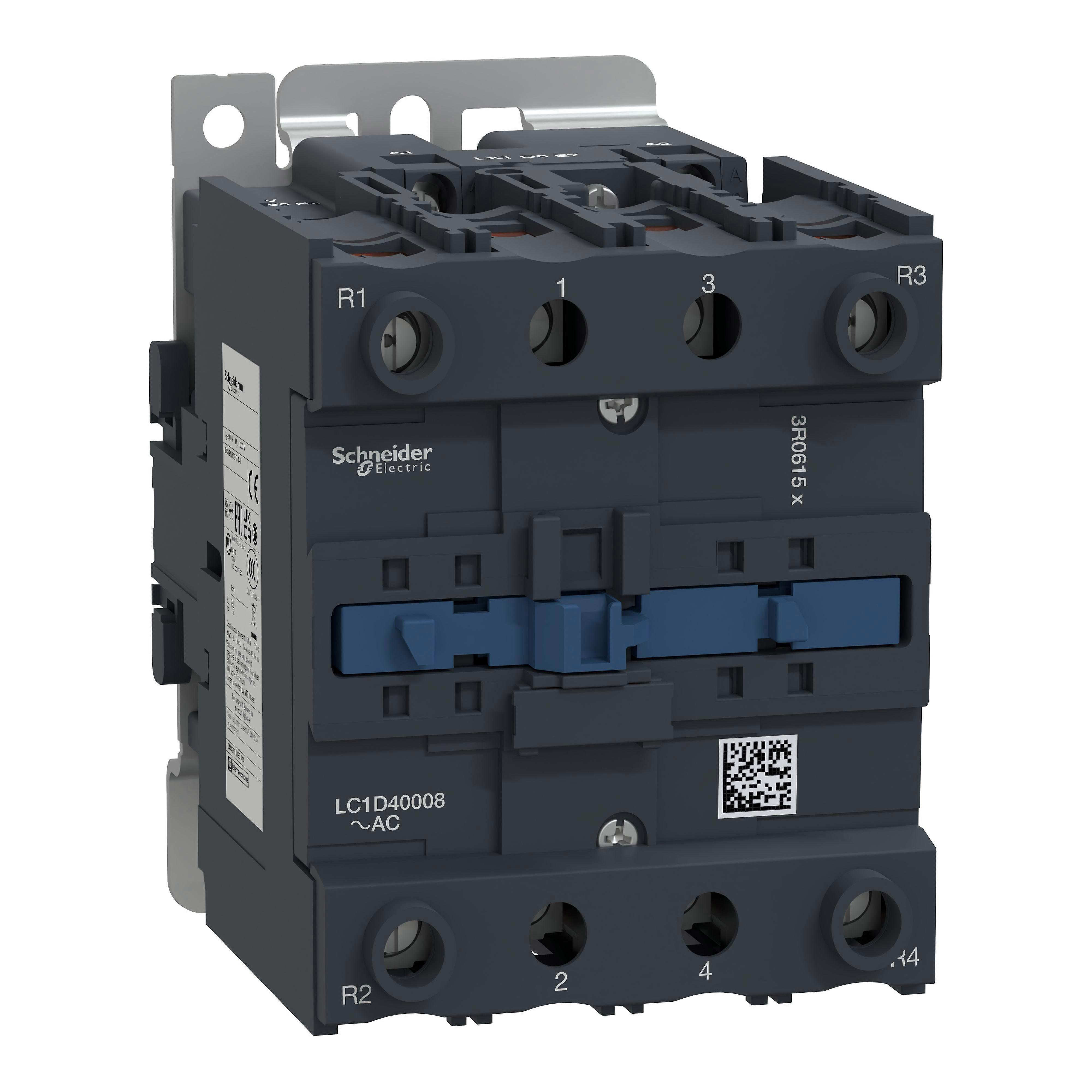 Schneider Contactor 4-pole 60a 400v Ac Coil Lc1d40008n7