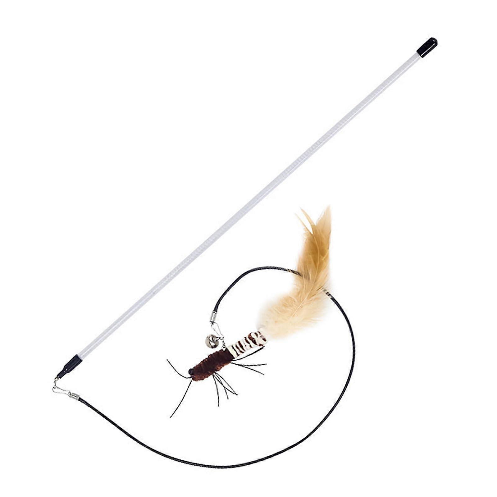 Plush line cat stick cat for entertainment toy cat teaser with rotating wings for healthy activity insect cat toy toy