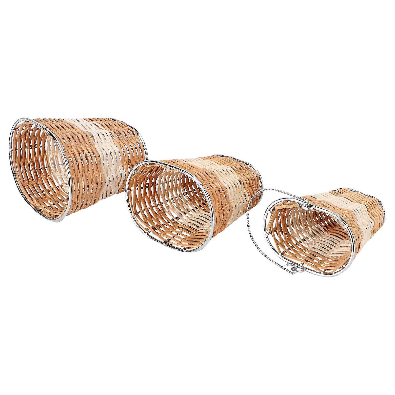 Beige Plastic Storage Basket Set of 3 Versatile Home Organizer for Toys Clothes Sundries