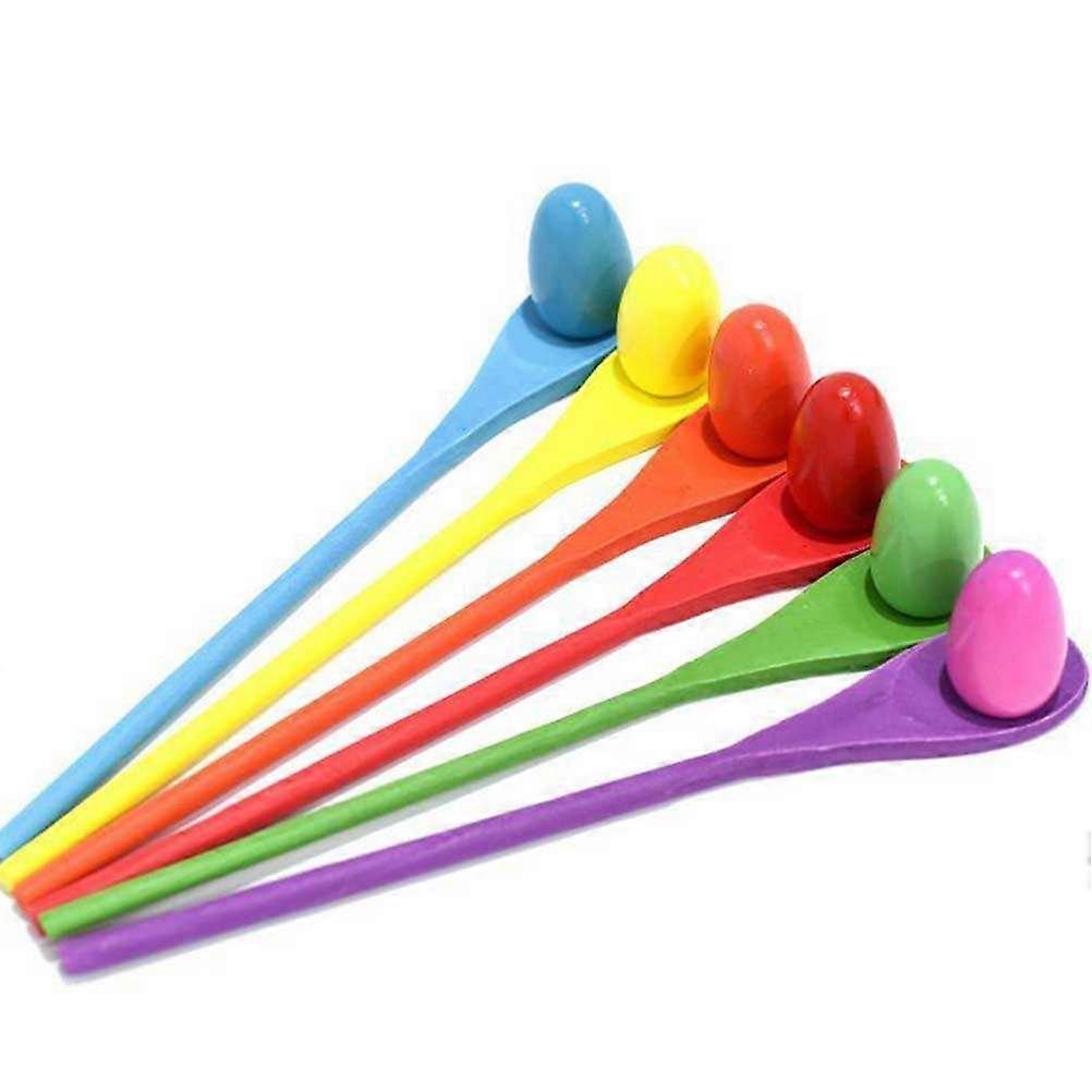 Egg and Spoon Relay Race Game Set of 1 for Kids Playing Brown Plastic Lightweight