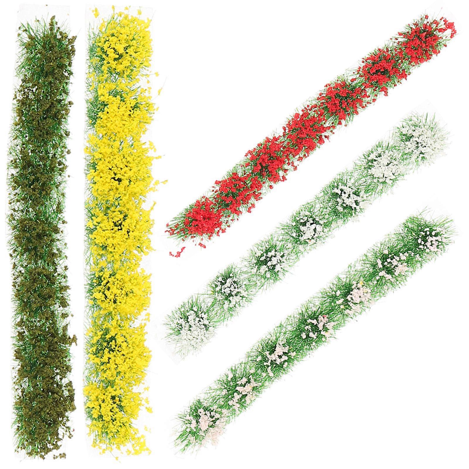 5 Boxes Miniature Flower Clusters Vivid DIY Artificial Flower Bushes for Micro Landscape Table Models and Model Building Decoration