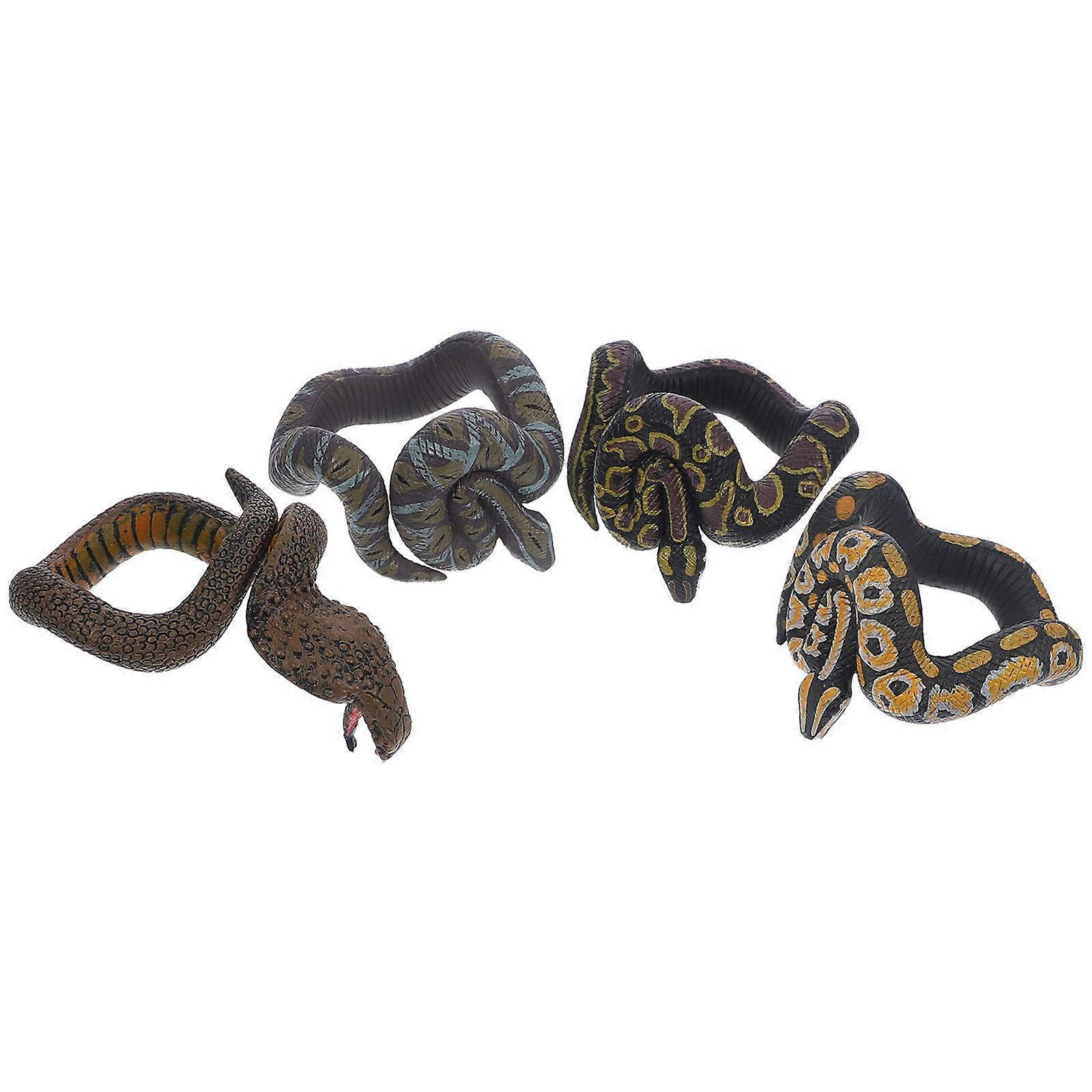 Novelty Scary Snake Models For Parties Assorted Color 4Pcs Fun Props Perfect For Halloween Celebrations