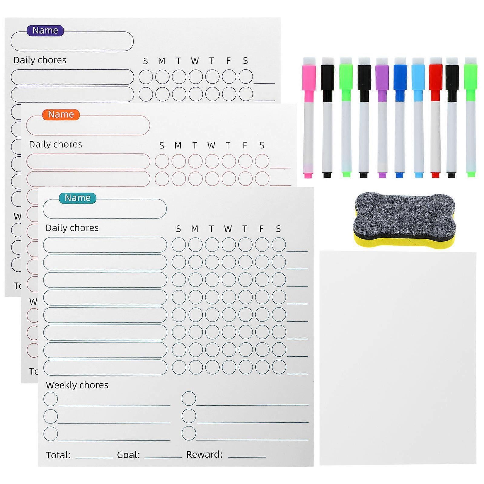 Practical Magnetic Chore Whiteboard For Students 25x25x0.5cm Household Design Writing Surface 1 Set