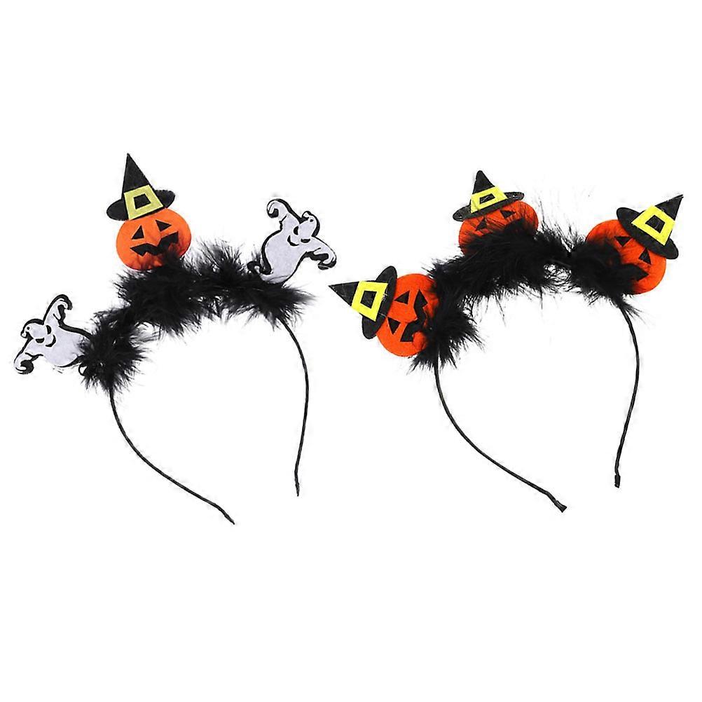 Simulation Pumpkin Ghost Headband 2Pack Perfect Party Decoration for Halloween Gatherings in Assorted Color
