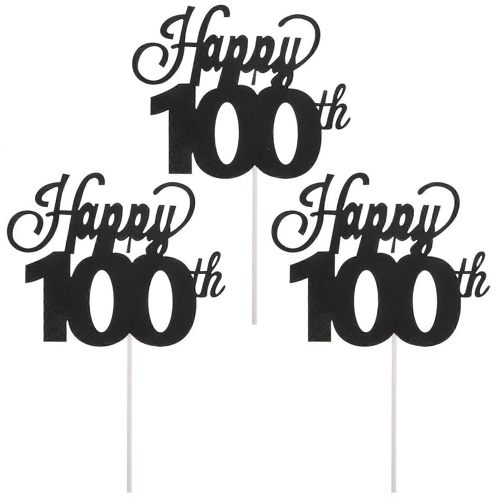 Creative Black Paper Cake Toppers for Birthday Parties with Design and Reusable 10pcs