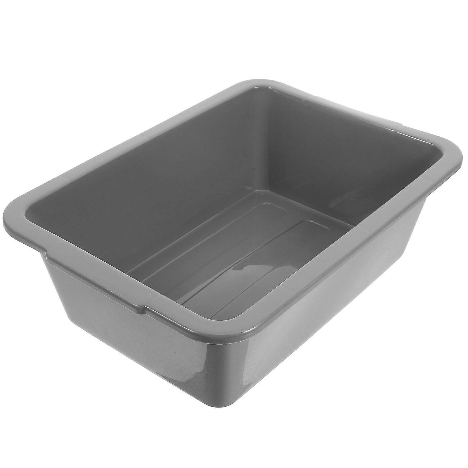 Stackable Rectangular Bus Tub for Restaurant, Multipurpose Dishwashing Storage Bin for Bowls, Cutlery, and Dishes, Easy to Clean Reusable Wash Basin