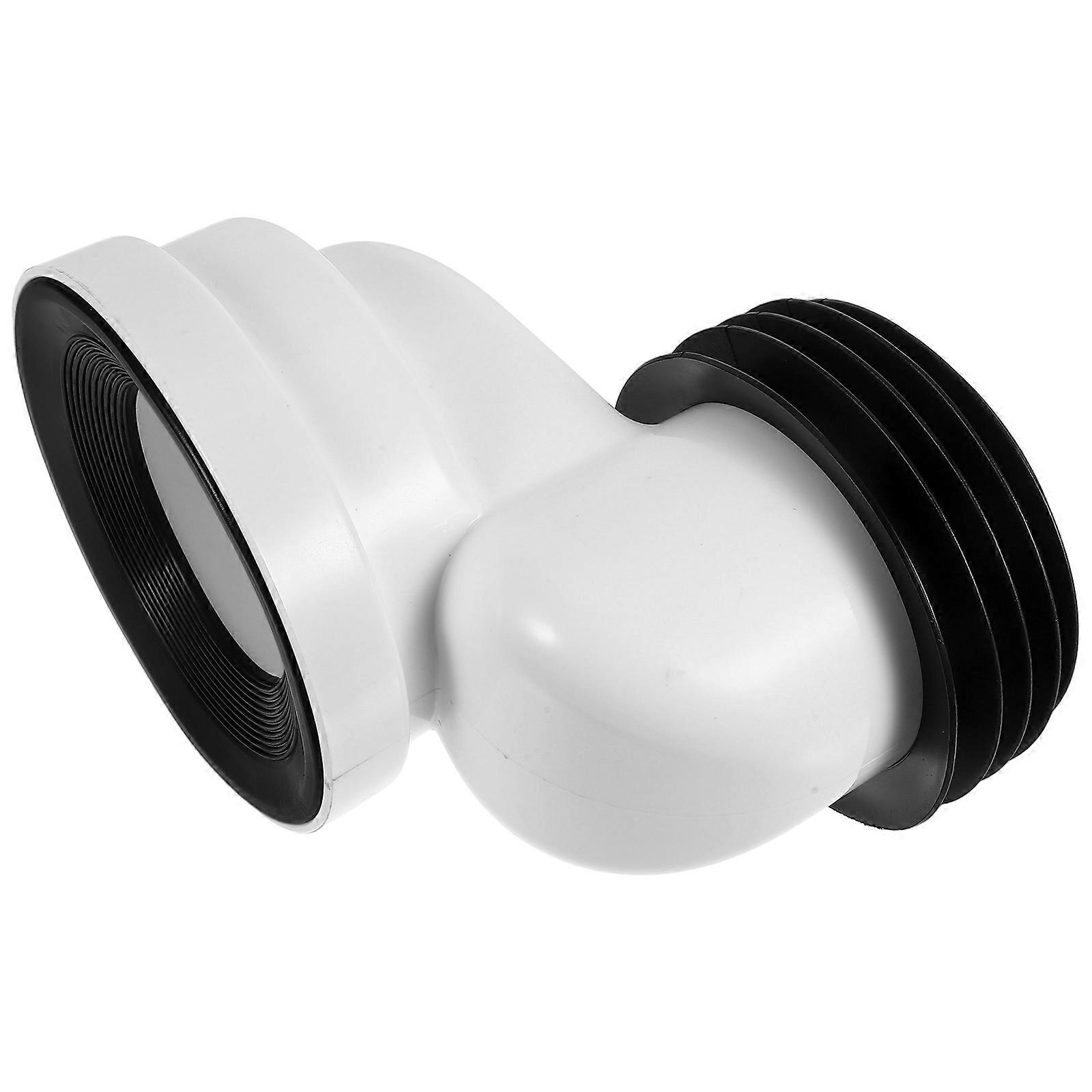 Toilet Flange Offset Connector for Drain Pipe Easy Installation PVC White 10cm
