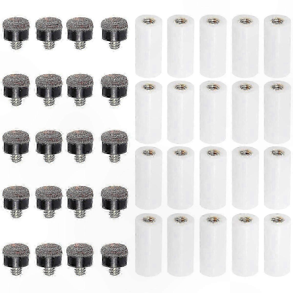 Billiard Cue Tips with Ferrules for Pool Sticks - 12mm Screw-On Replacement Set (20 Pieces)