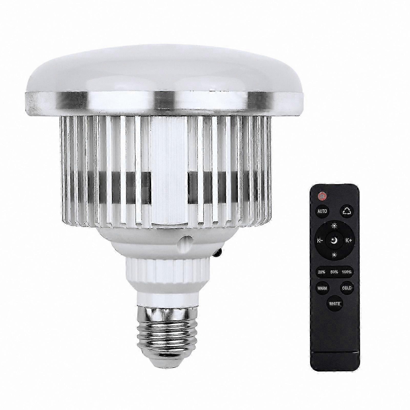 Dimmable 85W LED Bulb with E27 Base, Adjustable 3000K-6500K Color Temperature for Studio Photography and Home Lighting, Remote Control Included