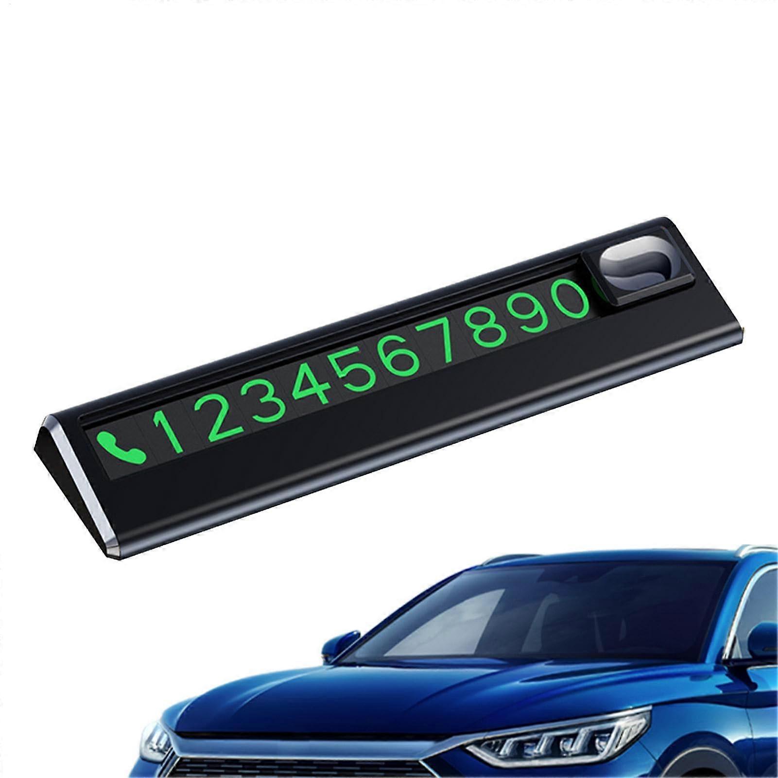 Parking Number Plate Magnetic Fixation, Temporary Parking Card, Upgraded Lighting Design, Black