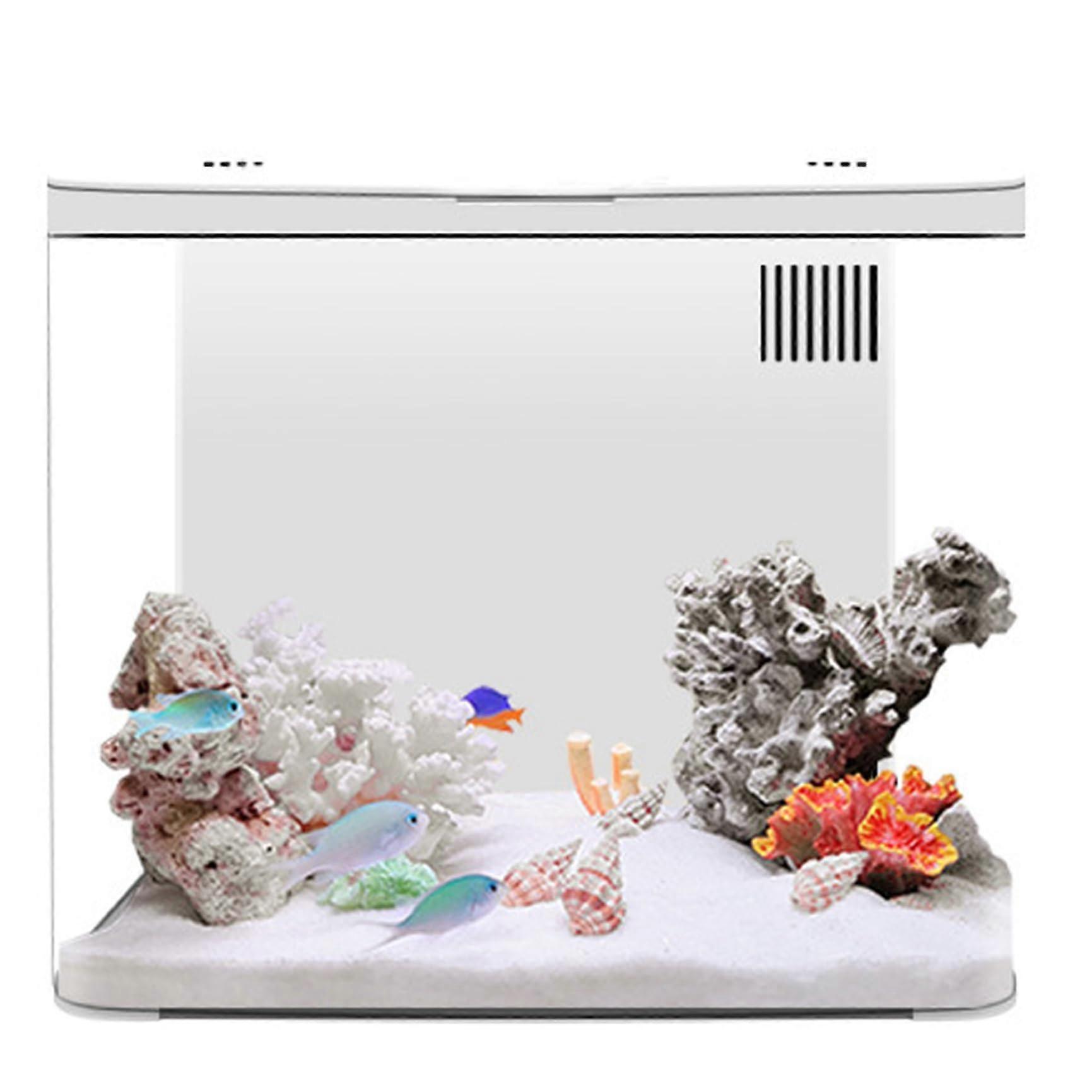 SelfCleaning Aquarium 1.3 Gallon White Tank with 3Layer Filter LED Light, for Betta Fish, Aquarium Starter Kit