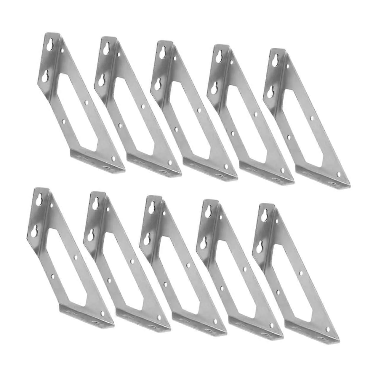 Stainless Steel Corner Support Brackets 10Pcs Pack Heavy-Duty Wall-Mount Brackets Kitchen Bathroom Cabinets Secure Mount