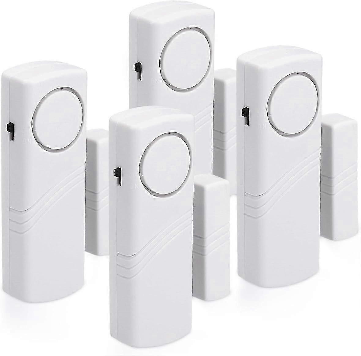 Allarme per porte e finestre - Set di 4 anti-intrusione wireless - Sicurezza domestica contro i furti con scasso - Funzionamento magnetico - 90 dB