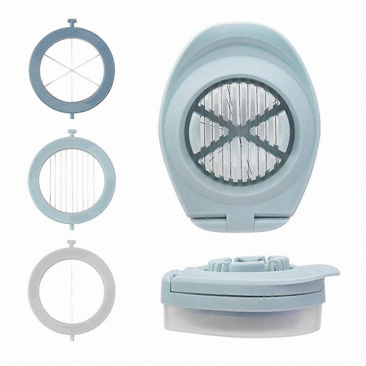 3 in 1 Multifunctional Egg Slicer Egg Cutter Stainless Steel Blades with Storage Box for Egg Slicer A