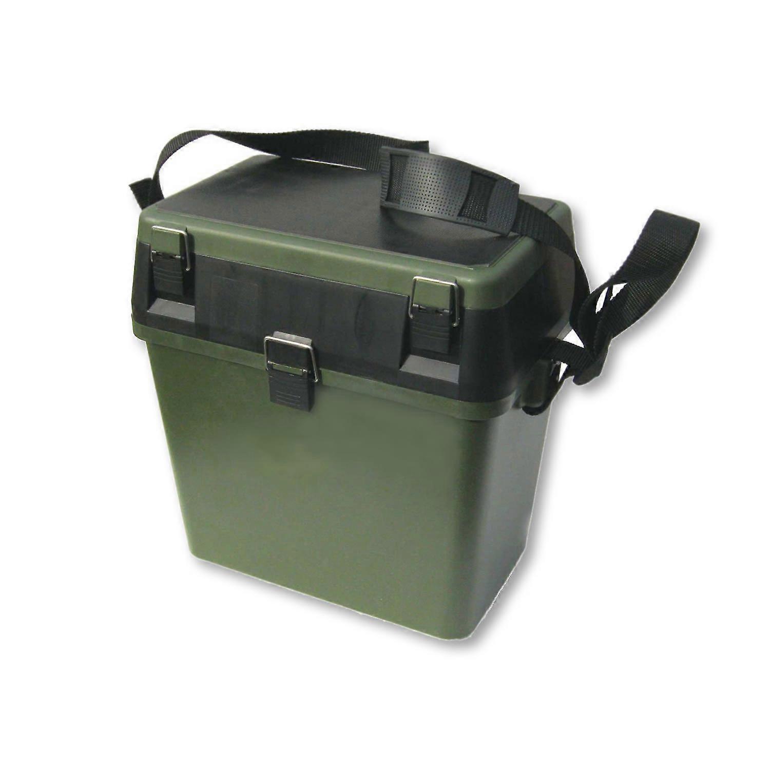 Fishing Tackle Seat Box with Extra Padded Seat, Adjustable Shoulder Strap, and Ample Storage Space for Anglers
