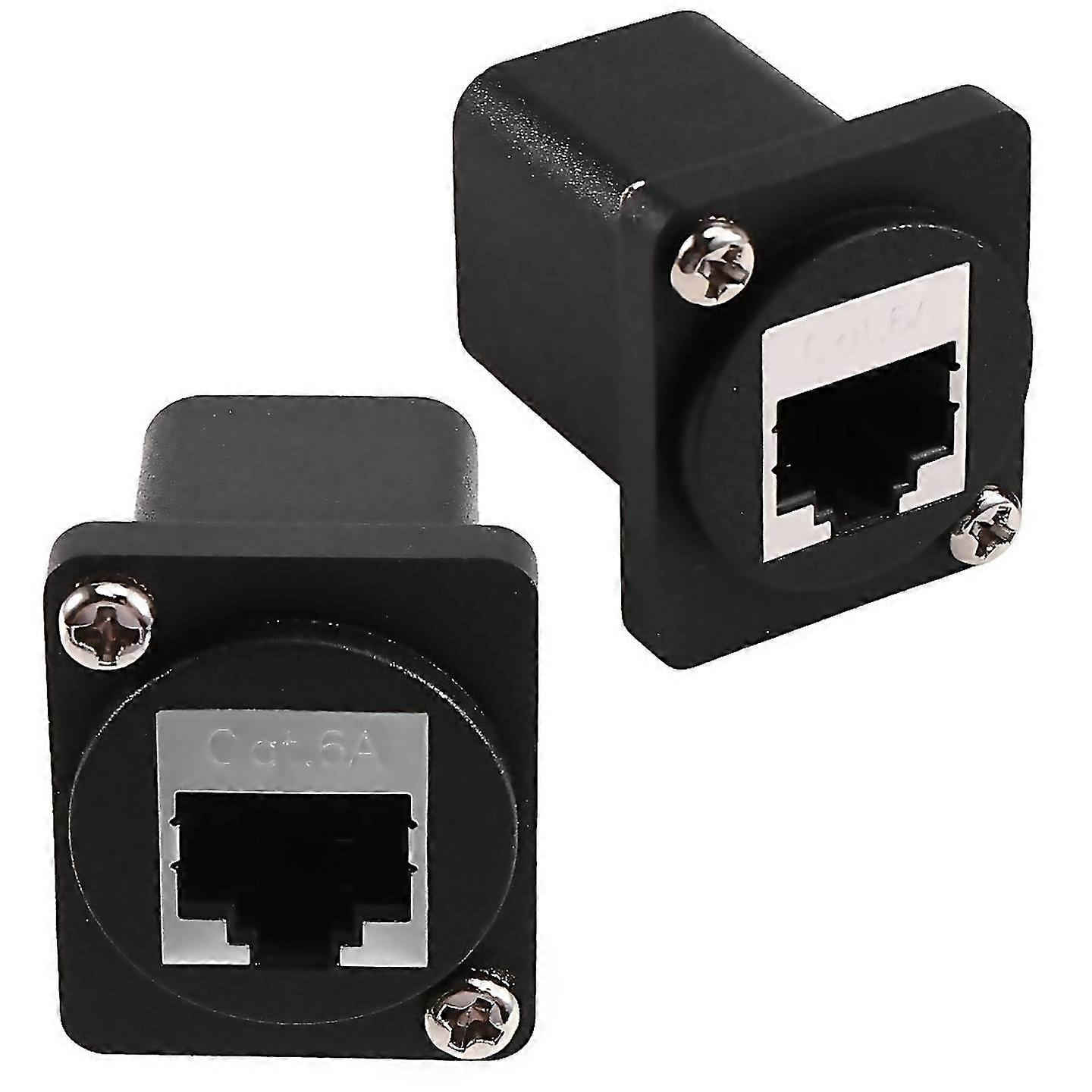 For 2pcs Ethernet Gige Rj45 Cat 6a Feedthru Modular Panel Connector