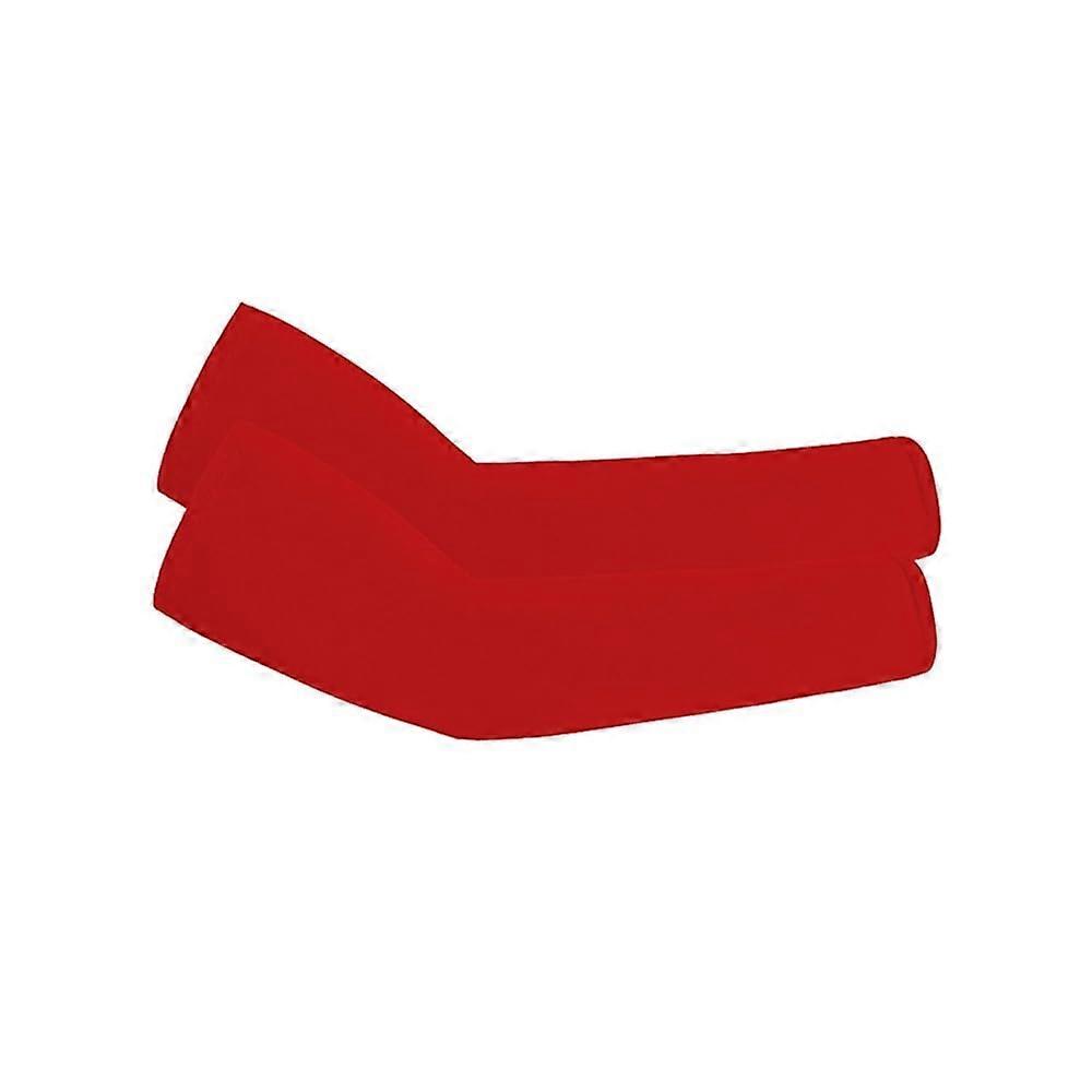 5 Pairs Arm Sleeves Ice Silk UV Protection Cooling Sleeves for Running Cycling Fishing Beach Red One Size