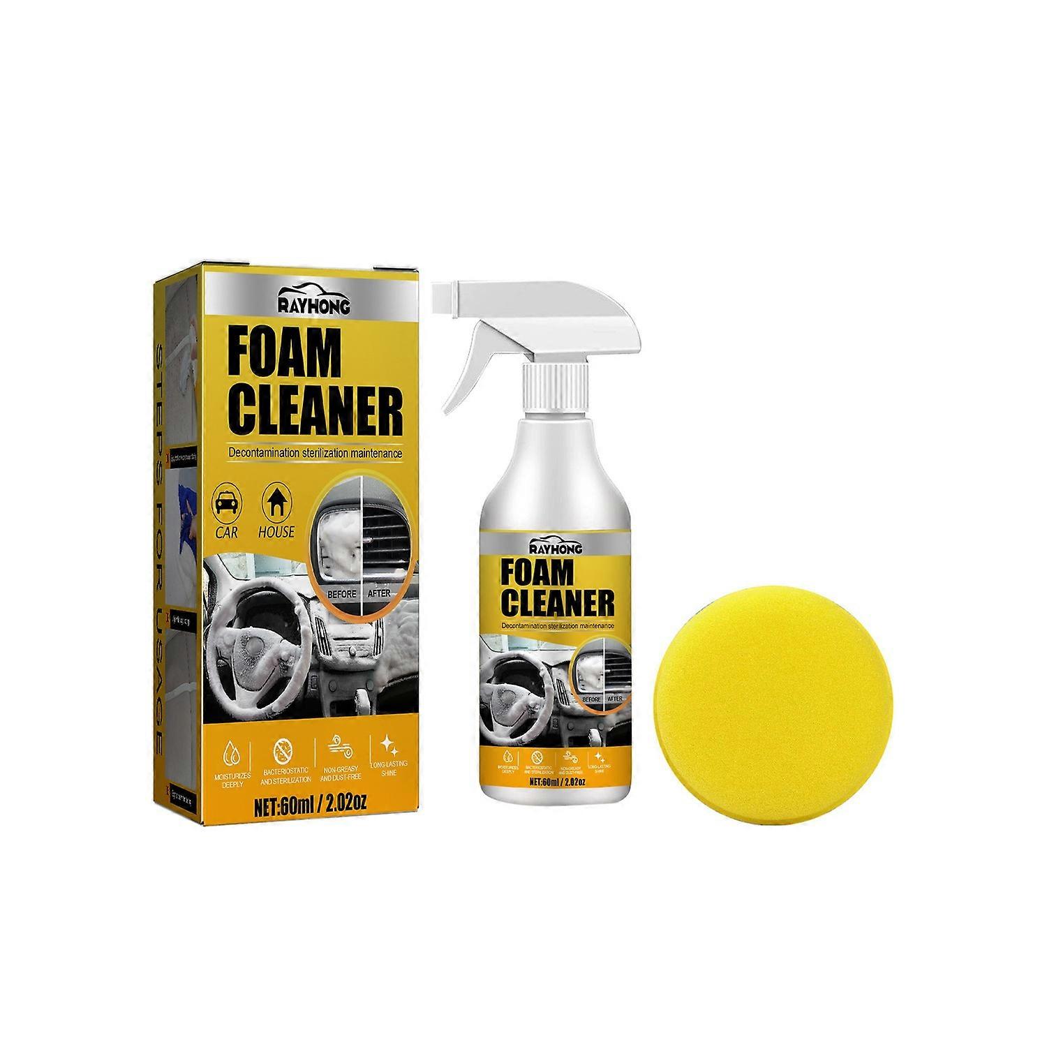 1-6x RAYHONG 1 Set Car Interior Foam Cleaner for Seats Dashboard Headliner No Rinse Stain Remover Cl