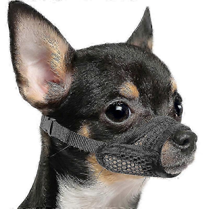 Mesh muzzle for short snout dogs - breathable anti-biting guard for Chihuahua and Pomeranian