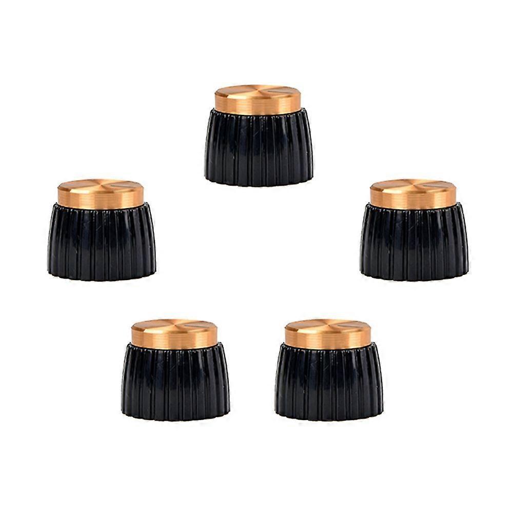 5pcs Guitar AMP Amplifier Knobs Gold Push On Knobs fits