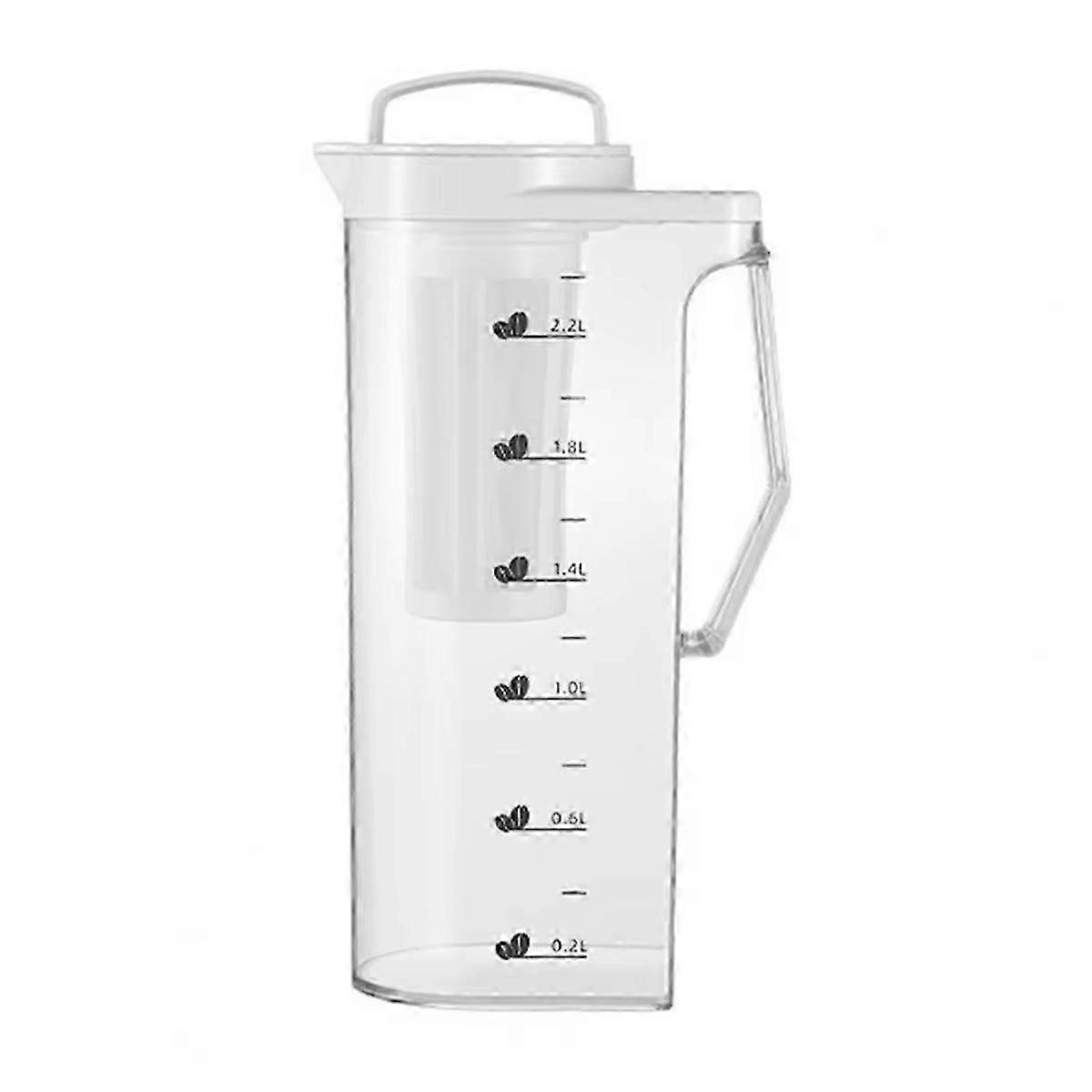 Large Water Pitcher 2.2L,Ideal for Fridge,for Hot and Cold Drinks,