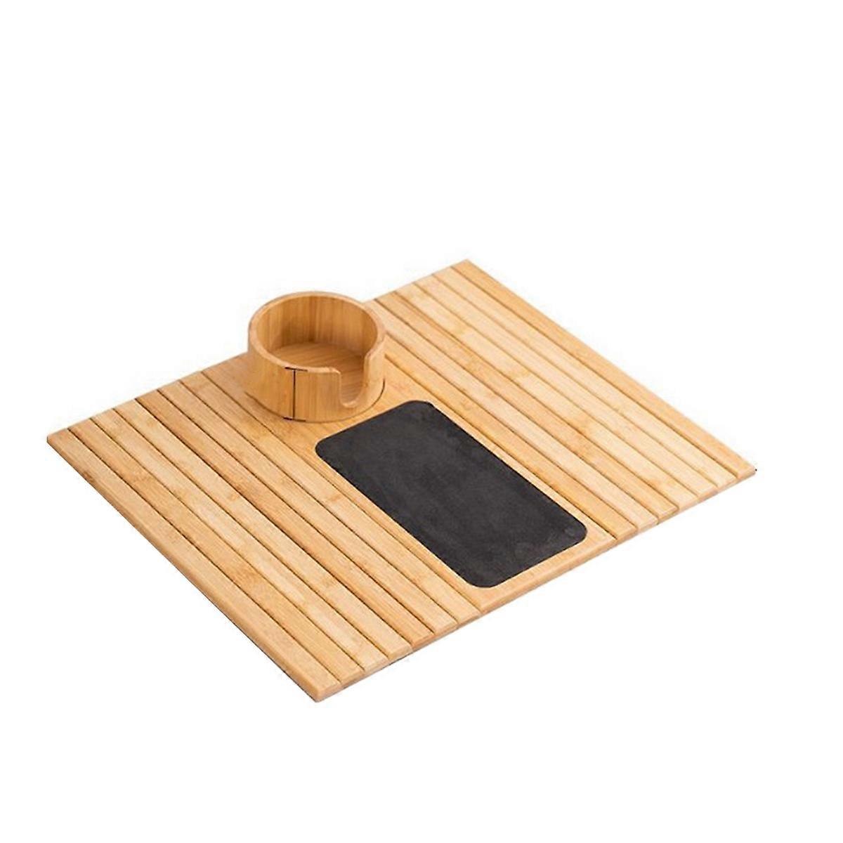 Sofa Armrest Tray with Cup Holder Bamboo Sofa Arm Tray Anti-Slip Couch Cup Holder Tray Clip Foldable Sofa Arm Table Tray