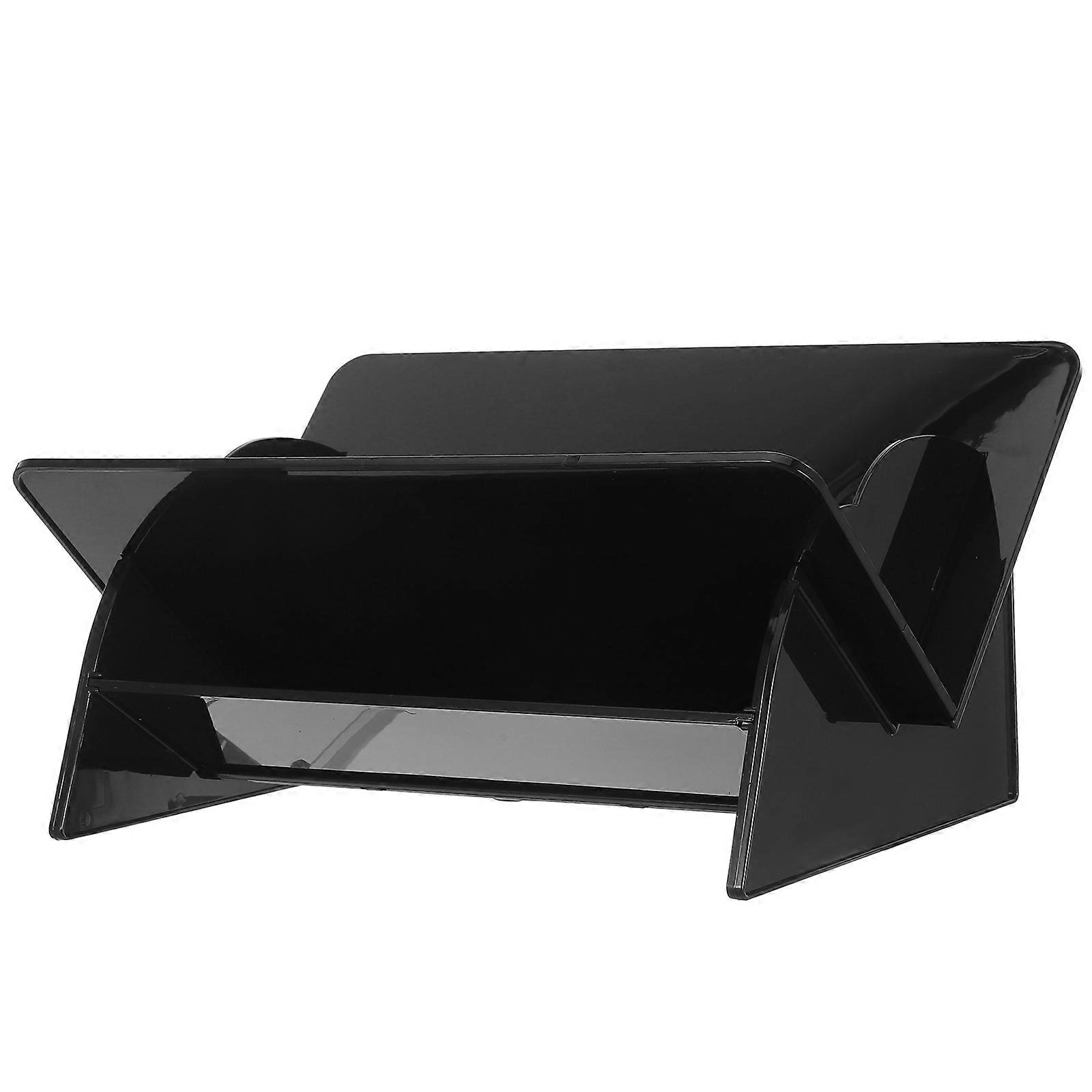 Black PET Desktop Organizer with V-shaped Structure for Books Stationery and Small Items Home Use