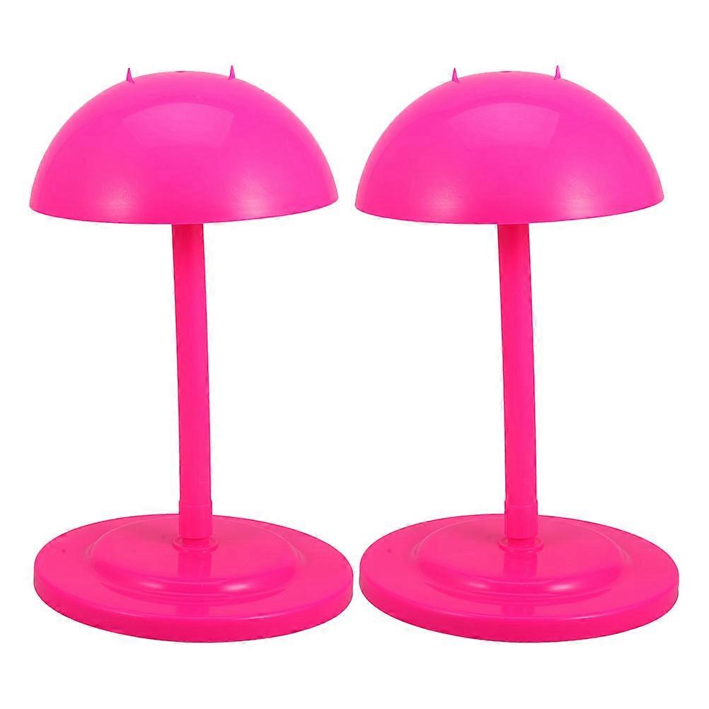 White Plastic Wig Stand for Home Stable Support and Space-saving Storage Easy Installation 1 Pair
