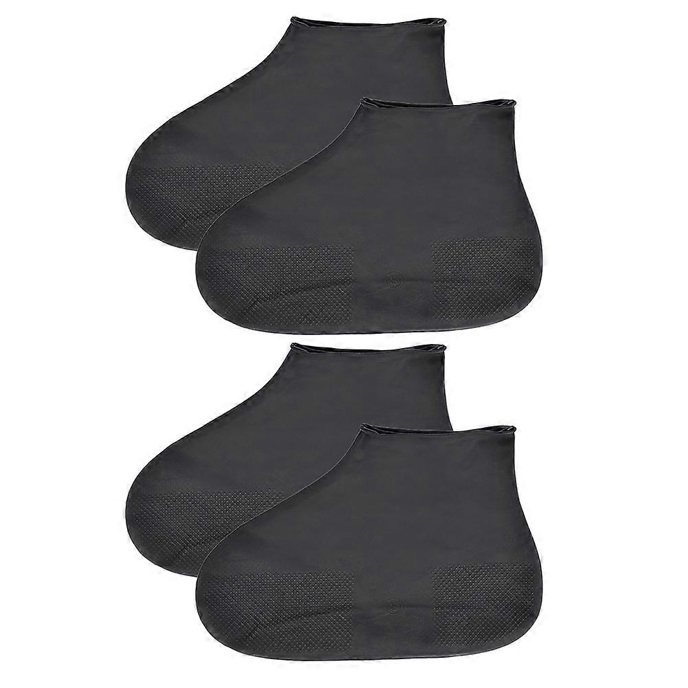 Black Rain Shoe Covers Made from Latex for Various Shoes Ideal for Rainy Days and Snowy Conditions