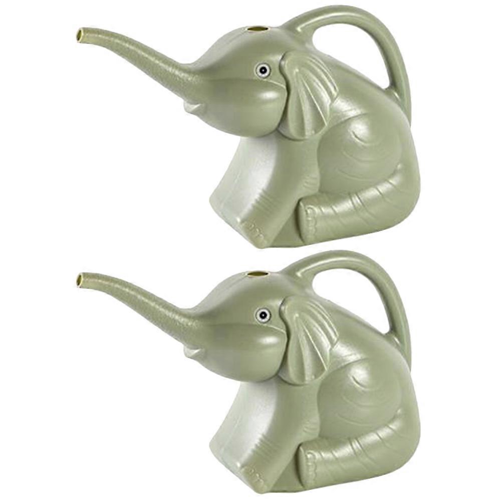 Elephant Watering Can Long Spout Watering Kettle for Gardening Tools Plastic Light Green Watering 2Set