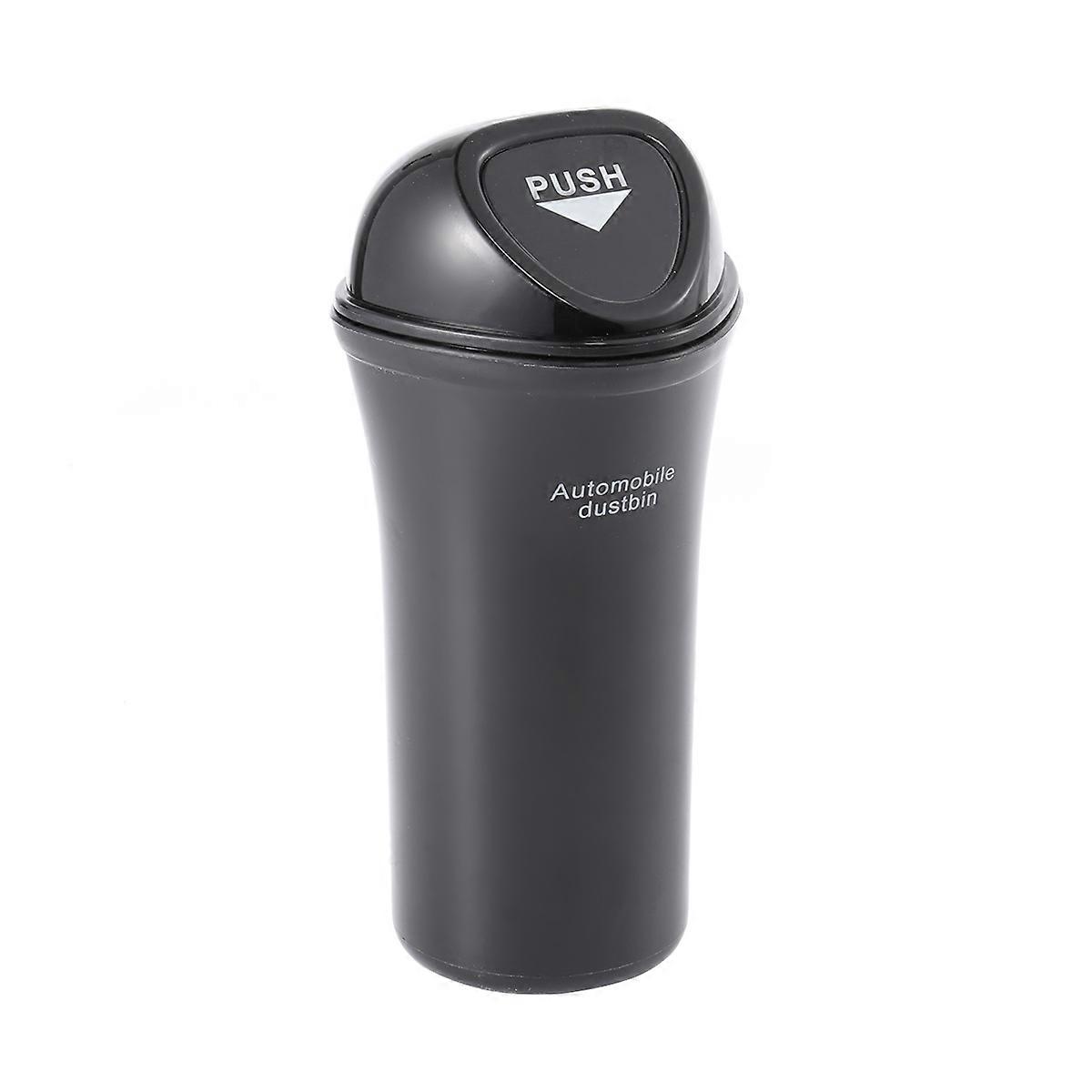 Black Car Trash Can with Leakproof Cover and Clip Design for Car Use, Portable Plastic Bin, Space Saving Size