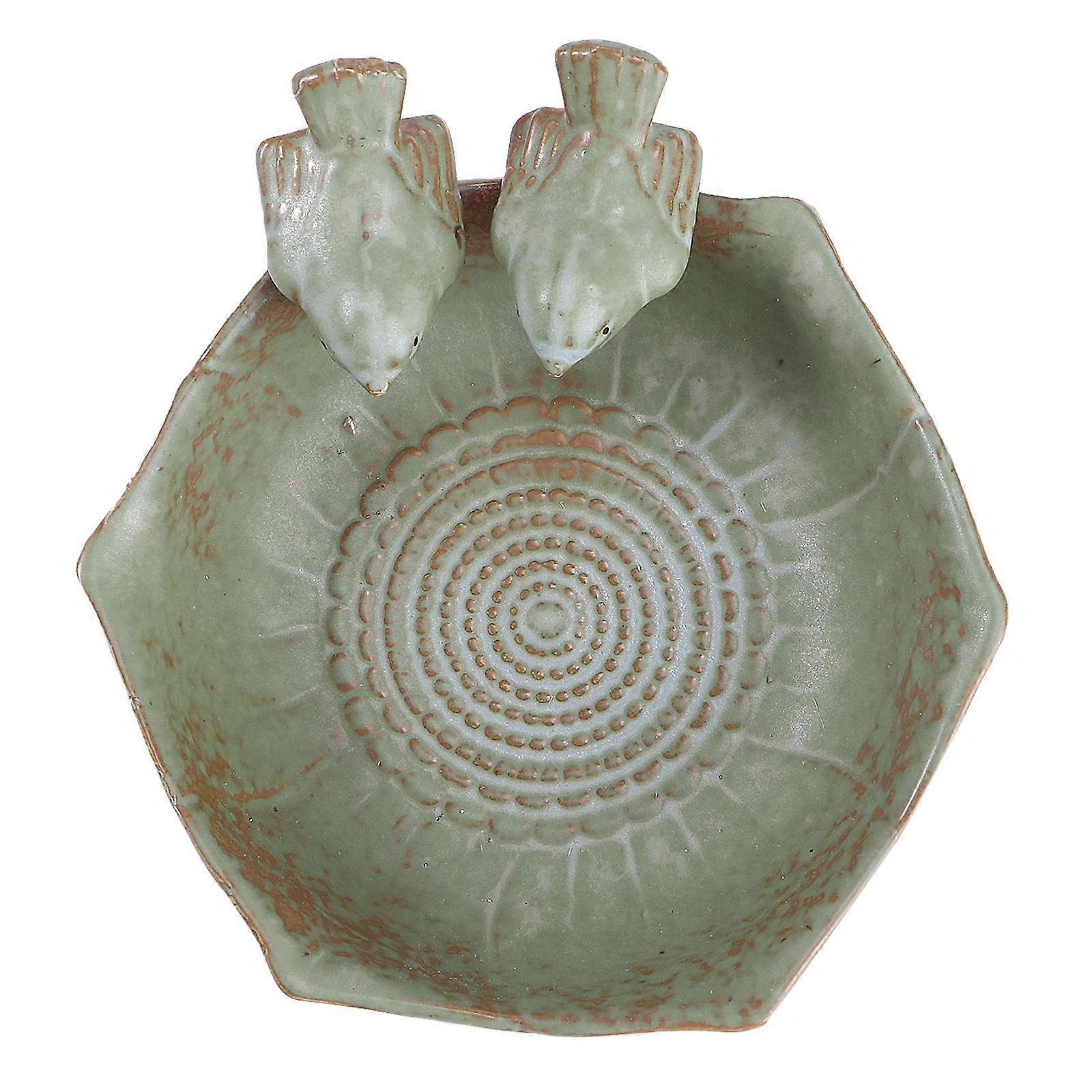 Creative Bird Basin Ceramic Plate for Home 1Pcs Bird Feeder