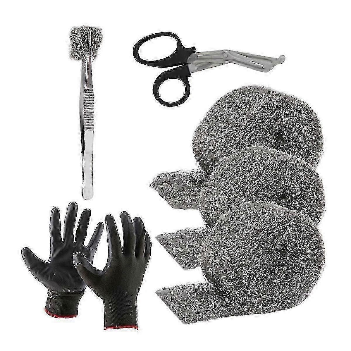 ثقب وحشو فئران من الصوف الصلب ، 3 عبوات ، 3.3 بوصة × 10 قدما ، مجموعة أدوات DIY للتحكم في الفئران المصنوعة من الصوف الصلب