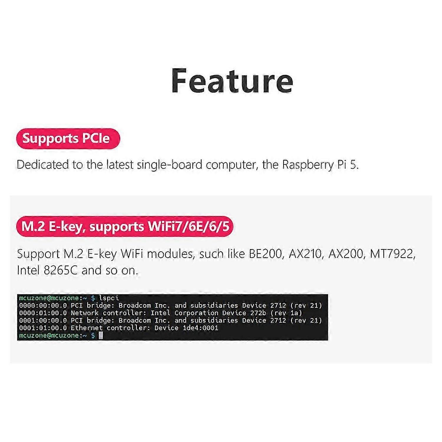 MPW7ACA for 5 PCIE to M.2 E-Key WiFi7 Module with Case
