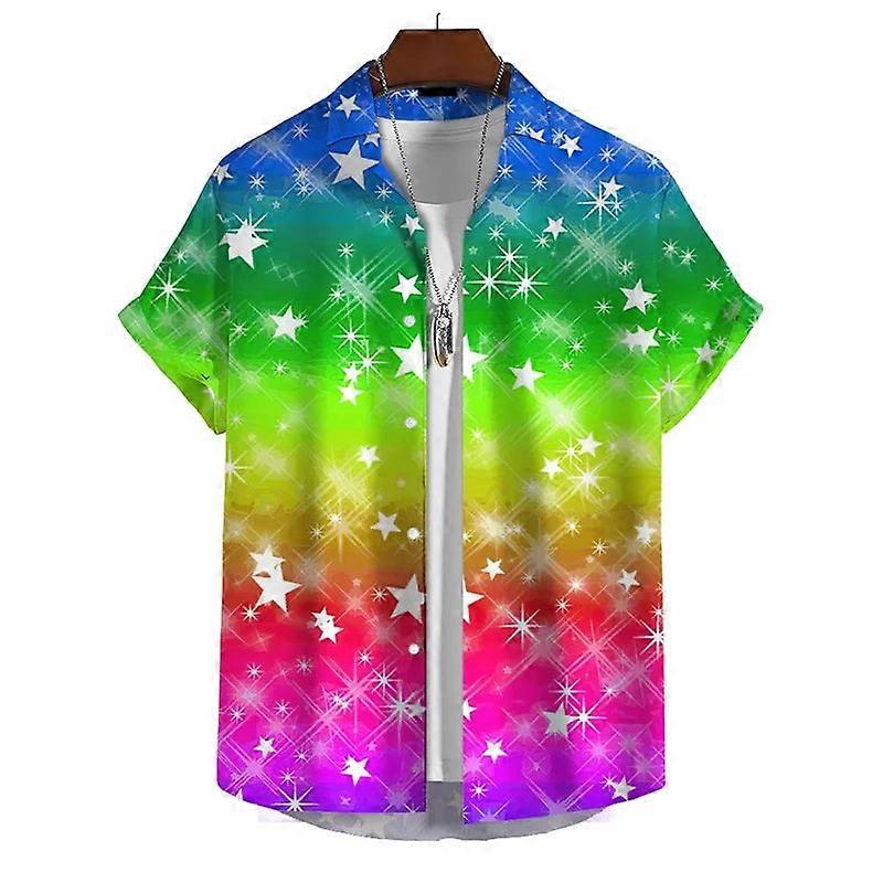 Men’s 3d Print Rainbow Shirt (10 Different Designs Available)