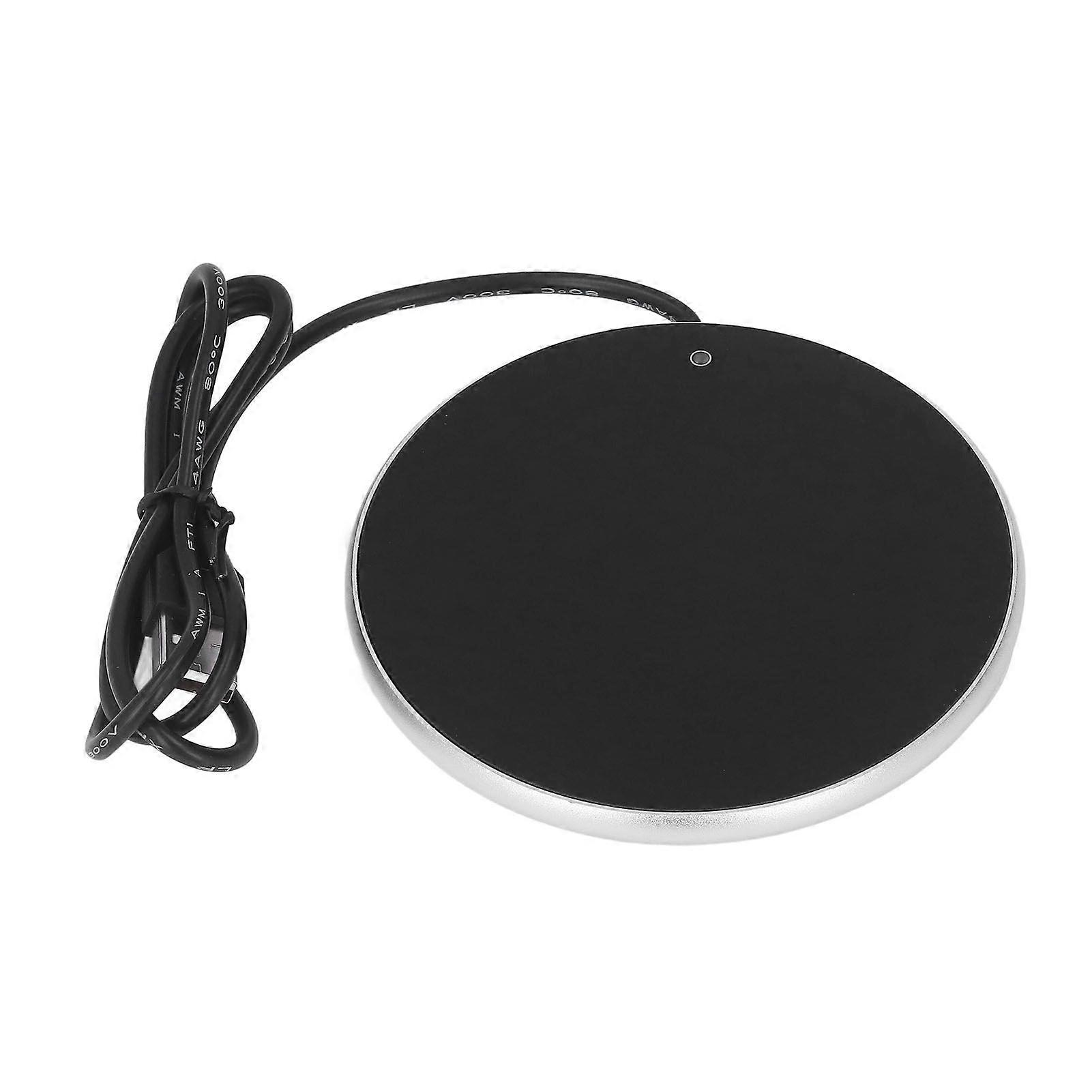 Coffee Mug Warmer 55C Constant Temperature Space Saving Smart USB Candle Warmer for Home Office Travelling Silver