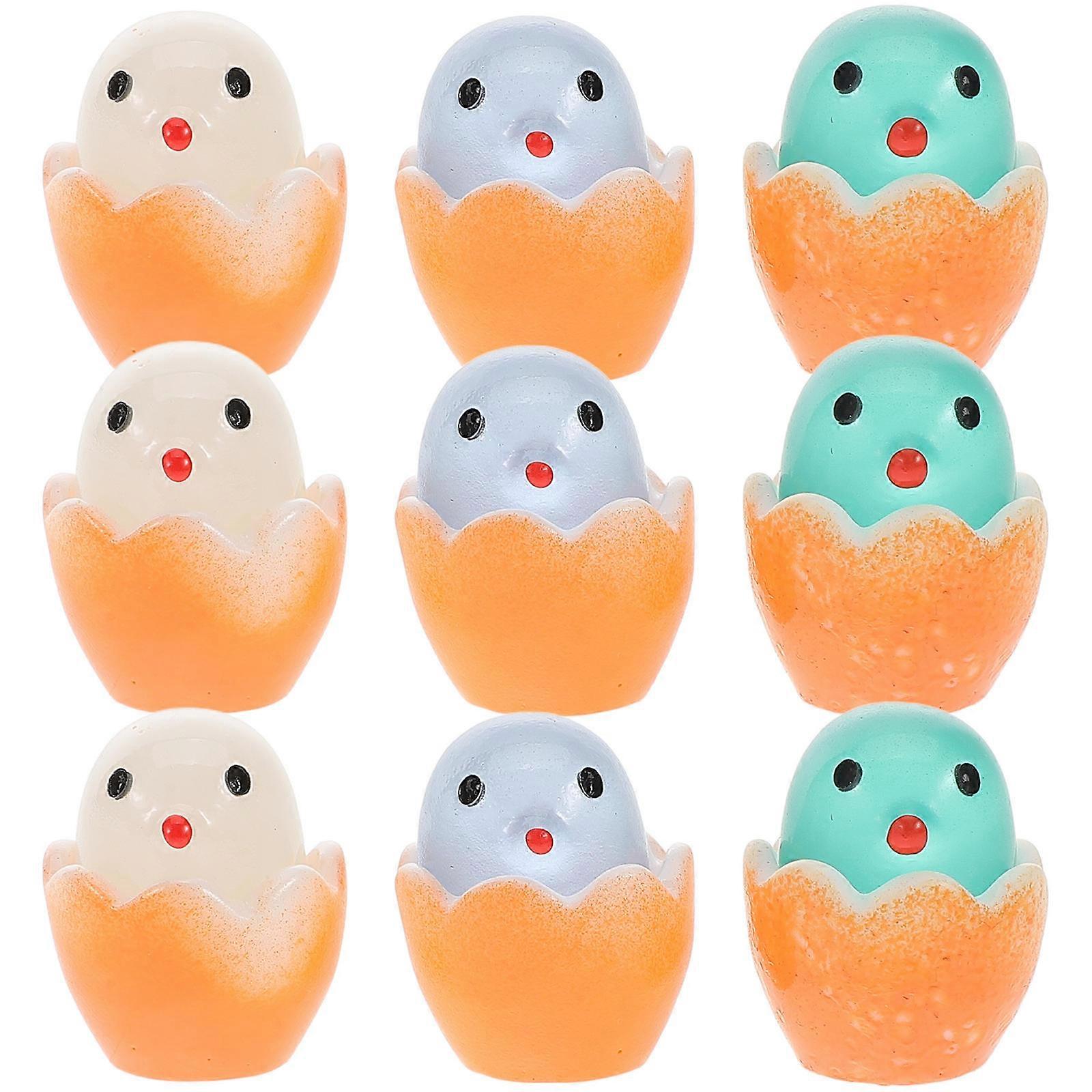 Mini Chick Resin Figurines for Tabletop Decor 100Pcs Luminous Craft Pieces