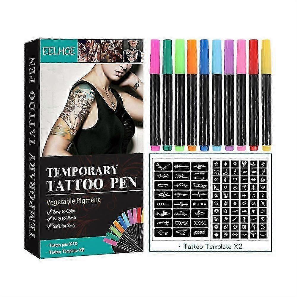 Temporary Tattoo Pen Set Removable Temporary Tattoo Marker Pen for Mens Womens